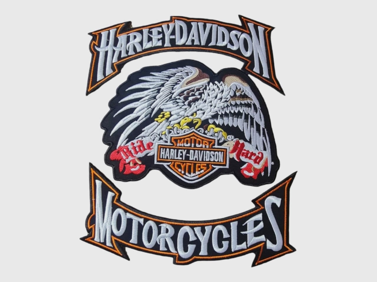 Harley Davidson Patches , Custom Patches for Jackets , Iron on Patches ,  Rockers , Eagle Patches,harley Patches Embroidery Patches 