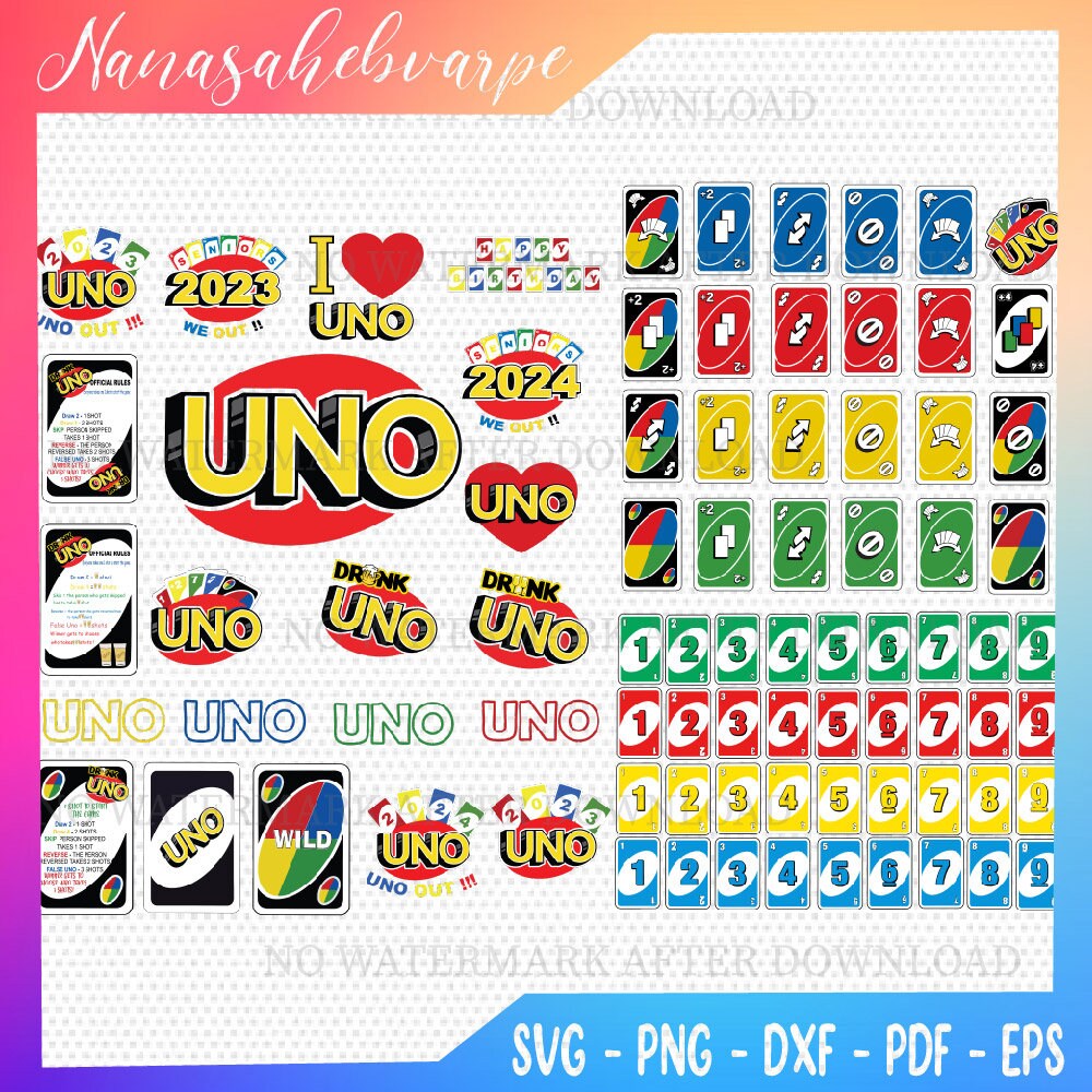 Uno Svg, Uno Drunk Logo, Uno Card Svg, Uno 2023 Svg, Uno Lover Svg, Uno Game