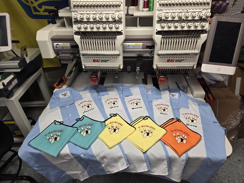 Custom bowling shirts with personalized embroidered logo + name image 20