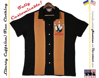 Personalized bowling shirts with custom embroidered logo + name