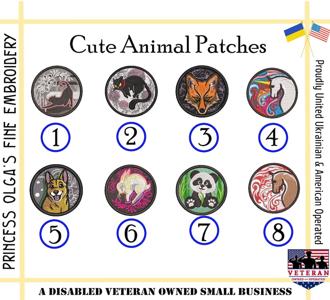 Embroidered Animal Iron-on Patches: Dog, Cat, Horse, Fox - Etsy
