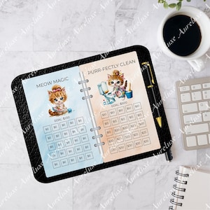 A5 Purffectly Clean Savings Challenge Cards | Budget Binder Inserts