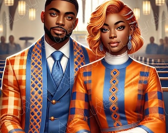 Gospel in Gingham: Tradition, Texture, and Testimony (Orange and Blue)