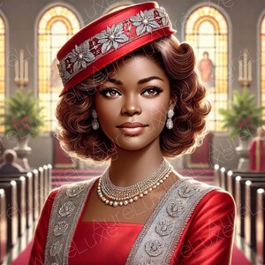 First Lady Regal Church Hats Collection (Red and Silver)