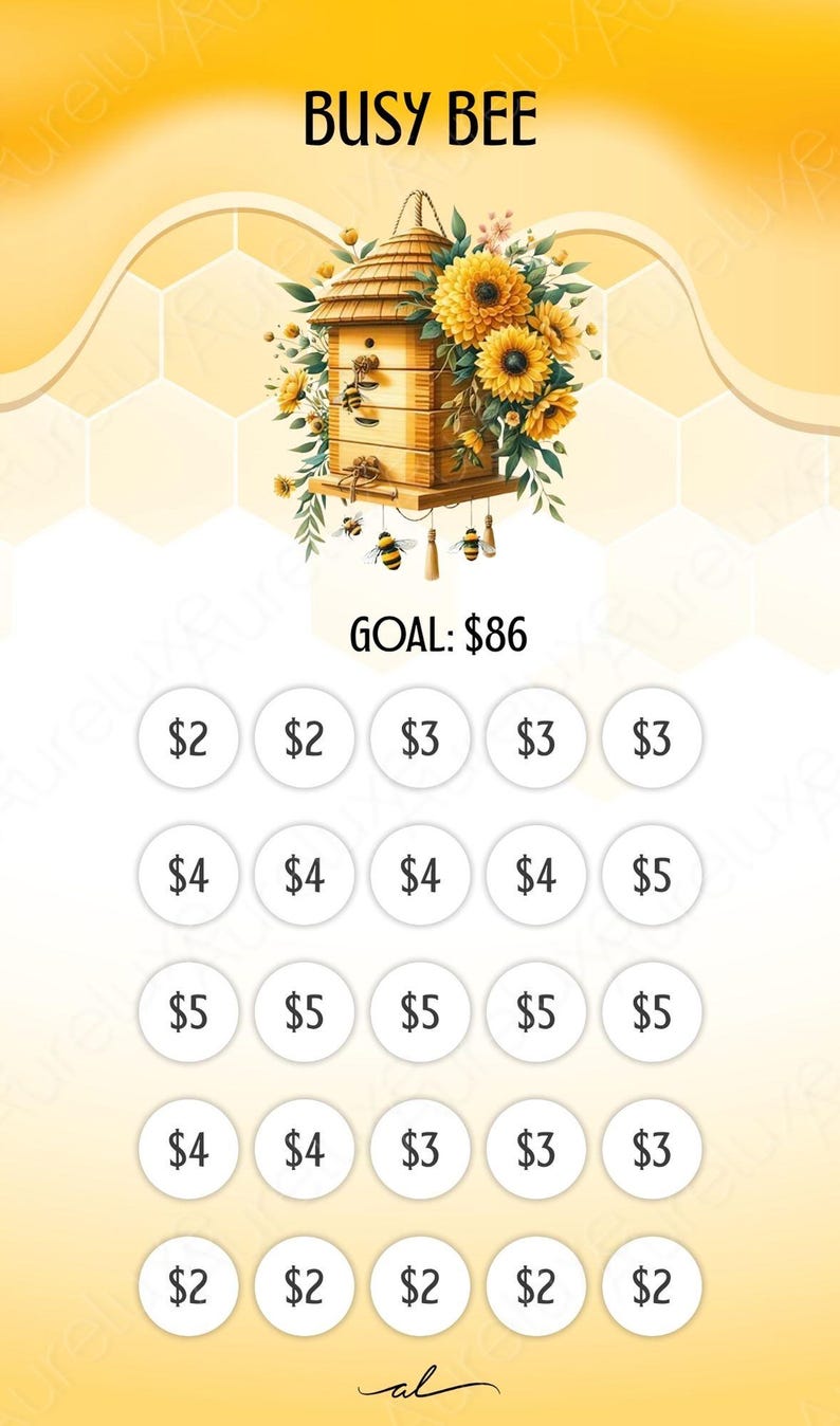 Busy Bee Savings Challenge Series | Low-Income Budget Cards | AuréLuxe Exclusive Set immagine 7