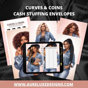 6 pc- Curves & Coins™ Cash Stuffing Envelope Set