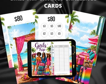 Savings Challenge Bundle | Summer Pool Party Savings Cards | Cash Stuffing Challenge | Budget Binder Inserts | A6 Savings Tracker Set