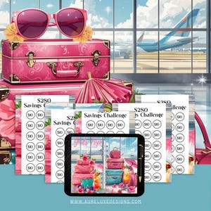 Girls Trip Savings Challenge Envelopes | Tropical Vacation