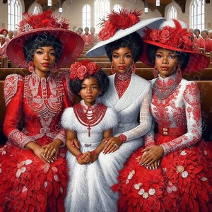 Church Ladies Black and Red Faith Series Journal Notebook,  Journal, Wall Art