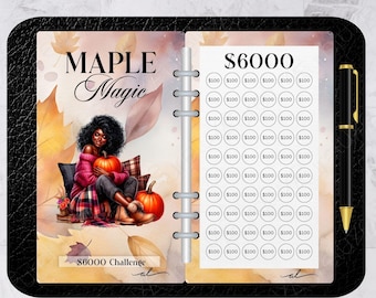 Desafío de ahorro Maple Magic II: Insertos para carpetas de presupuesto A6