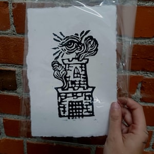 The Tower Woodcut Print