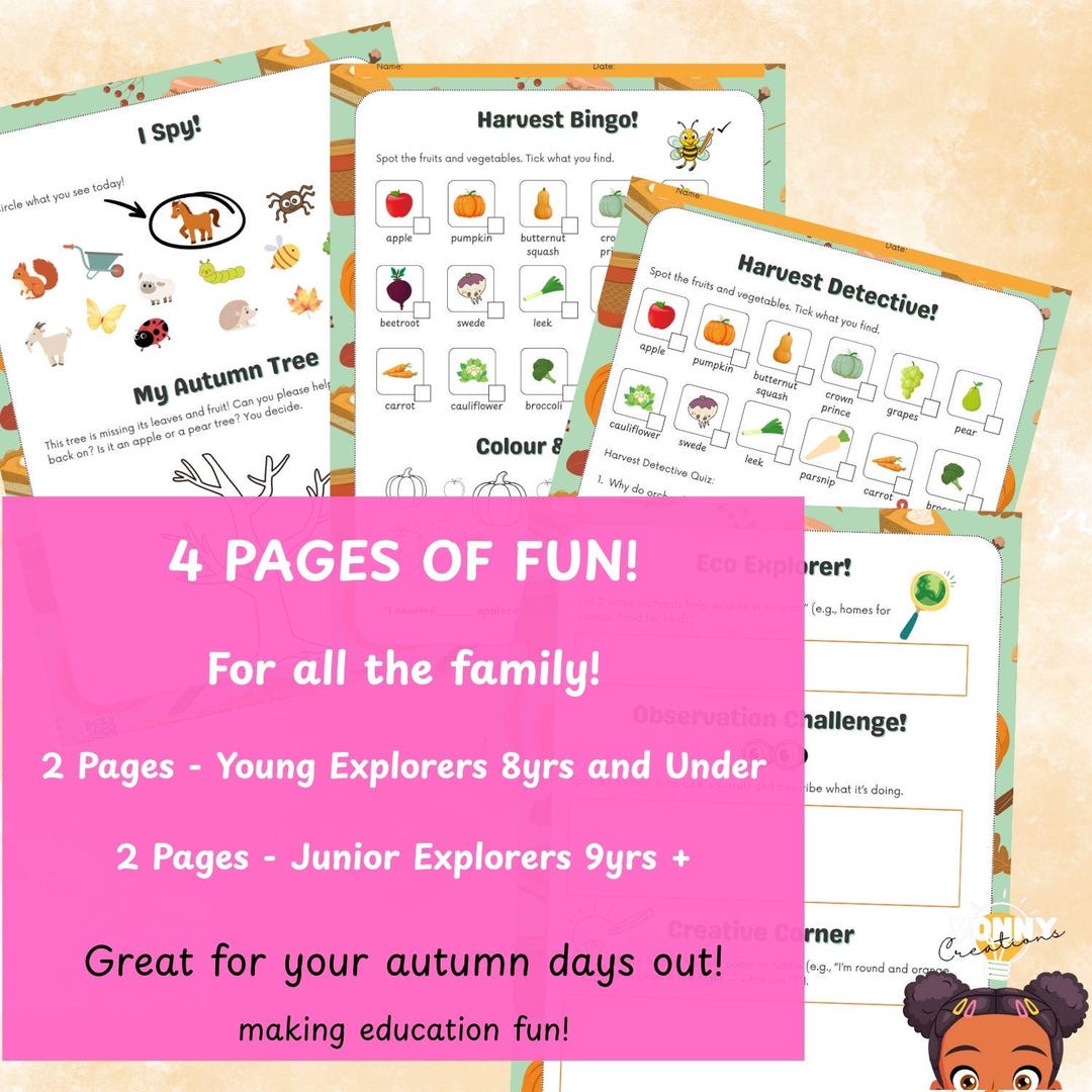 Orchard Visit Activity Pack – Printable PDF for Kids - Etsy