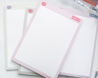 Bloc de notas de estudio B5 de 120 g/m² de primera calidad, bonito bloc de notas con forma de corazón colorido, doble cara, 50 unidades