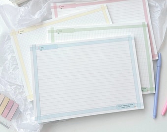 Bloc de notas de estudio B5 de 120 g/m² de primera calidad, bonito bloc de notas, lista de tareas con cuadrícula horizontal, doble cara, 50 hojas