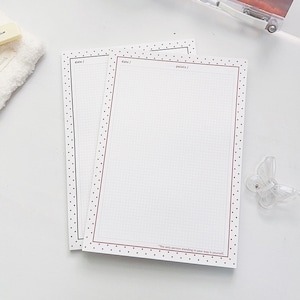 120 GSM Premium B5 Study Memo Pad | Cute Note Pad | Red Dots Grid To Do List - Double Sided/50P