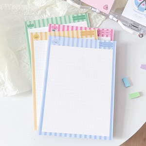 120 GSM Premium B5 Study Memo Pad | Cute Note Pad | Happy Face Grid Note Paper - Double Sided/50P