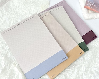 Bloc de notas de estudio B5 de primera calidad de 120 g/m², bonito bloc de notas, hojas cuadriculadas de colores, doble cara, 50 hojas