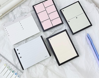 Bloc de notas premium de 120 g/m², 3,5 x 4,7 pulgadas, bonito bloc de notas, planificador semanal, una sola cara, 100 hojas