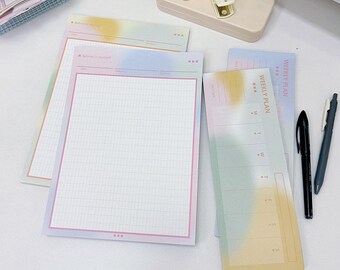 B5 & Half B5 Memo Pad / Lindo Bloc de Notas / Planificador Semanal - Doble Cara/50P