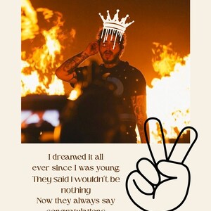 Digital Print Music Poster - Post Malone - Congratulations - Download Only