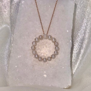 Genuine Pearl Pendant (Pendant Only) / 18k Rose Gold (Chain Available Upon Request)