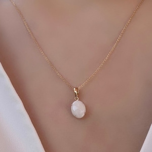 Genuine Oval Cut Opal Pendant / 14k Solid Gold