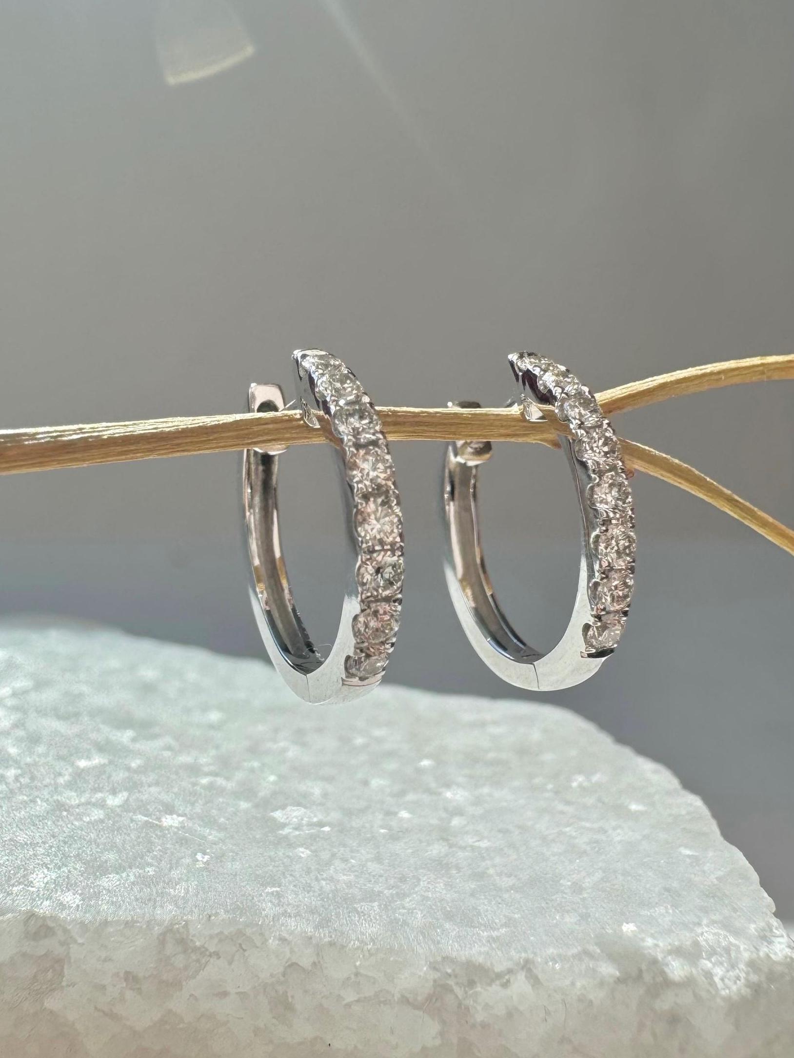 Medium Diamond Hoops main image 1