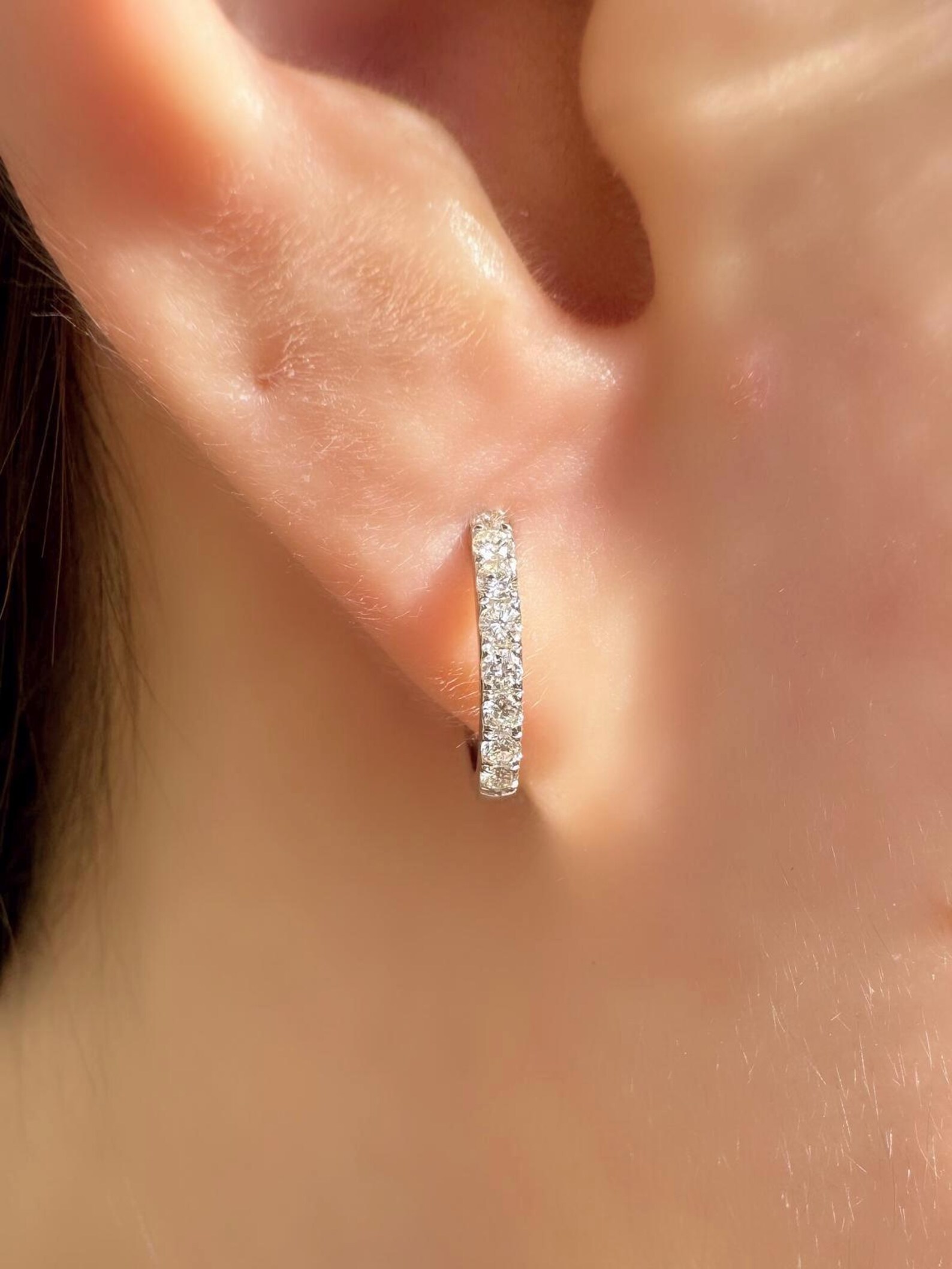 Medium Diamond Hoops main image 0