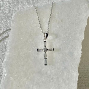 Genuine Diamond Cross Pendant / 14K Solid Gold