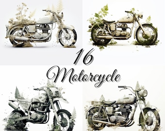 Imágenes prediseñadas de motocicletas: 16 imágenes de motocicletas suaves (uso comercial)