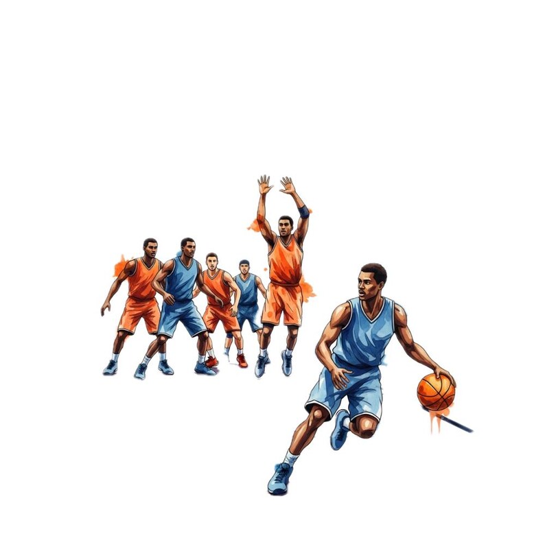 Basketball PNG Clipart Bundle, 47 Watercolor Basketball Player ...