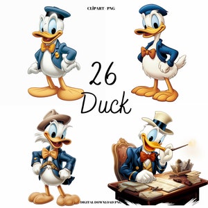 Cartoon Clipart PNG, 26 Cartoon Duck images Bundle, Cartoon Duck illustration, Card Making, Digital Paper Craft, Cartoon PNG Bundle