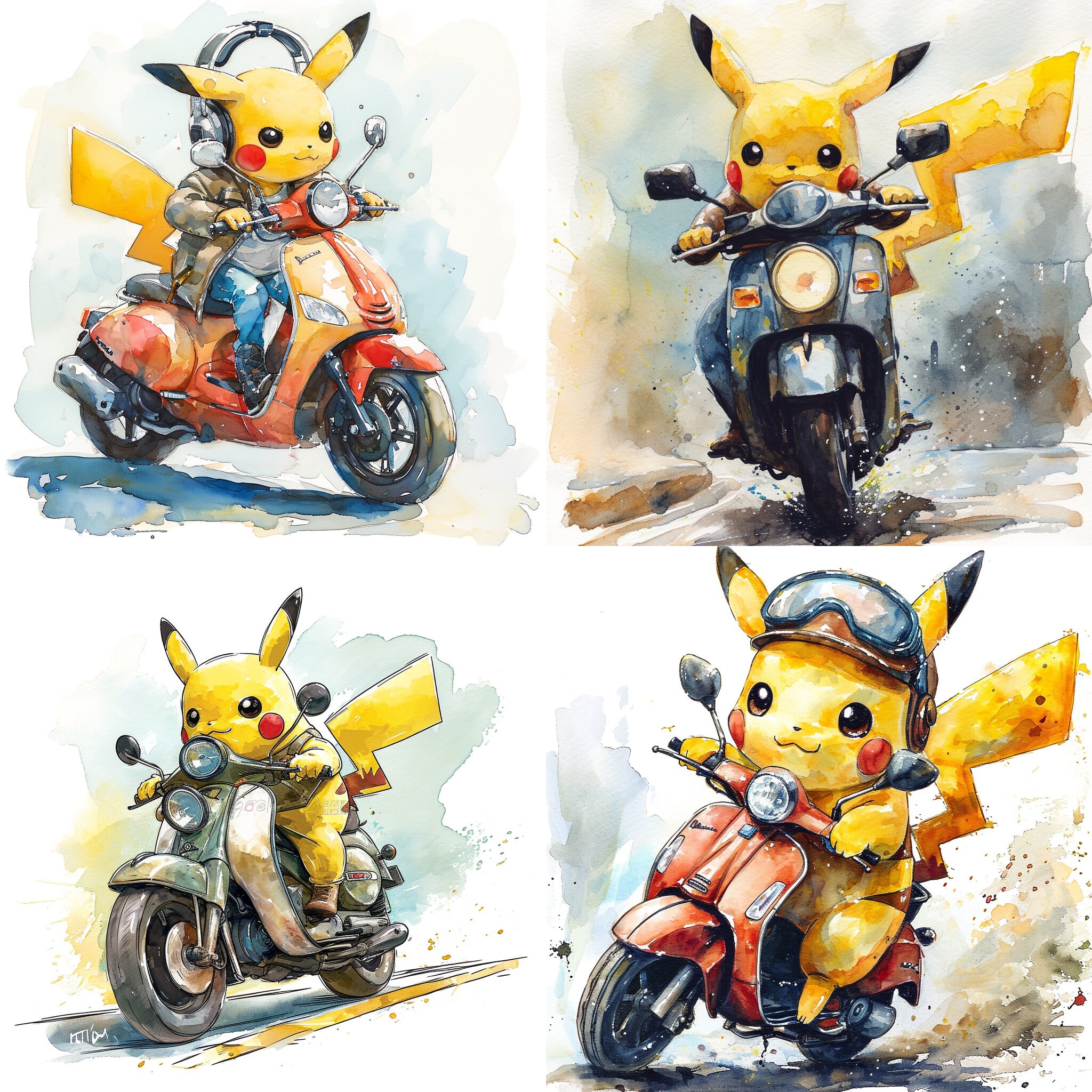 Pikachu Clipart: 20 Motorcycle Pokemon PNG (digital Download) - Etsy