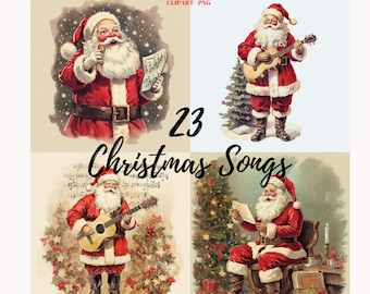 Christmas Clipart: 23 Xmas Santa Images (PNG, Commercial Use)