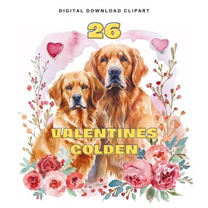 Gouden clipart, 27 Golden Valentines clipartbundel, romantische gouden png, kaarten scrapbooking, liefhebbers honden png
