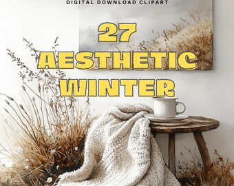 Winter Beige Clipart, Cozy Neutral Graphics (27 PNG Designs) (Digital Download)