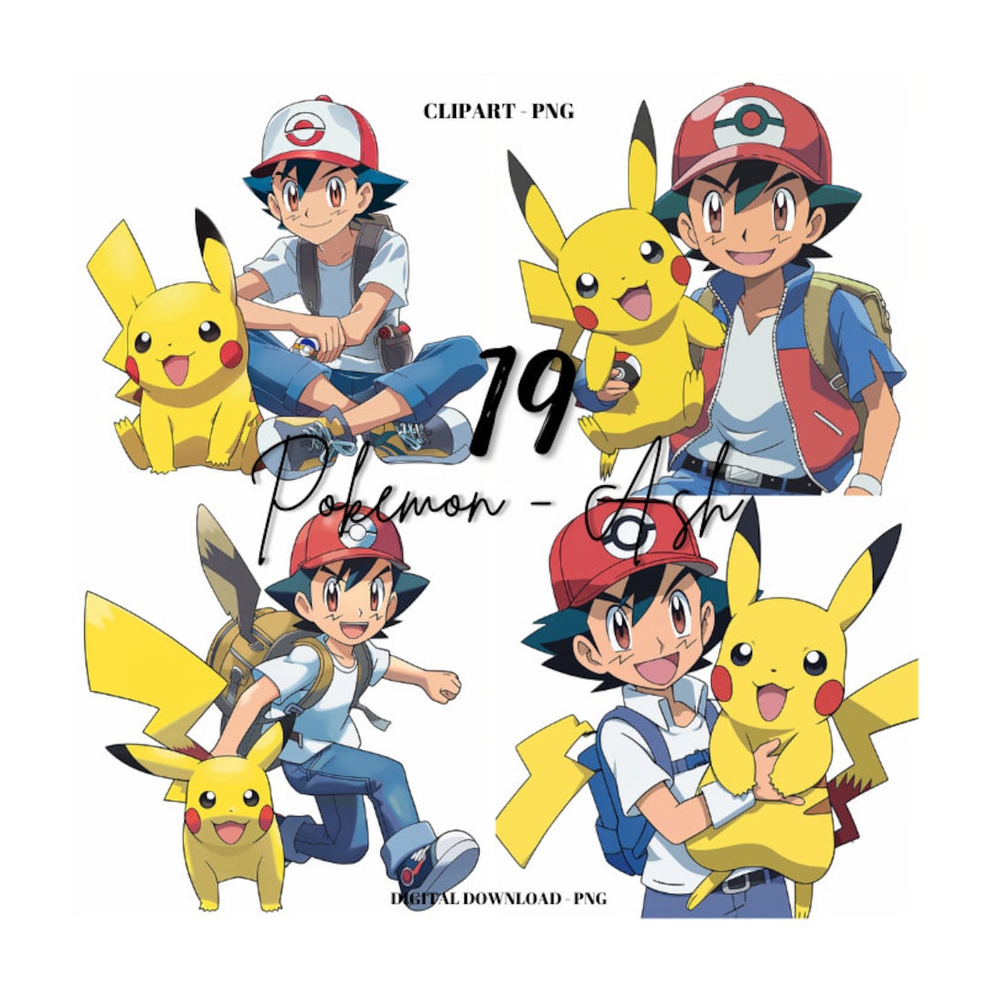 Pokemon Clipart, 19 Pikachu Ash Images Bundle, Pokemon