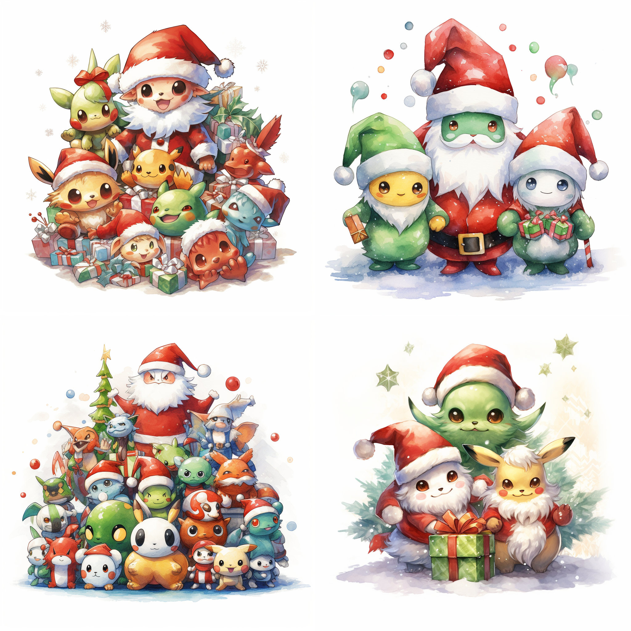 Pokemon Clipart PNG, 20 Pokemon Christmas Images Bundle, Pokemon ...