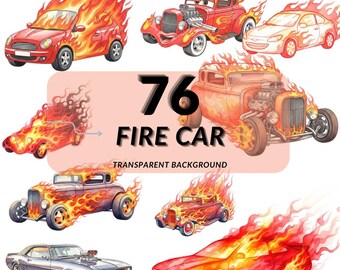 Fire Truck Clipart PNG Bundle, 76 Fire Rescue Vehicles, Transparent Background
