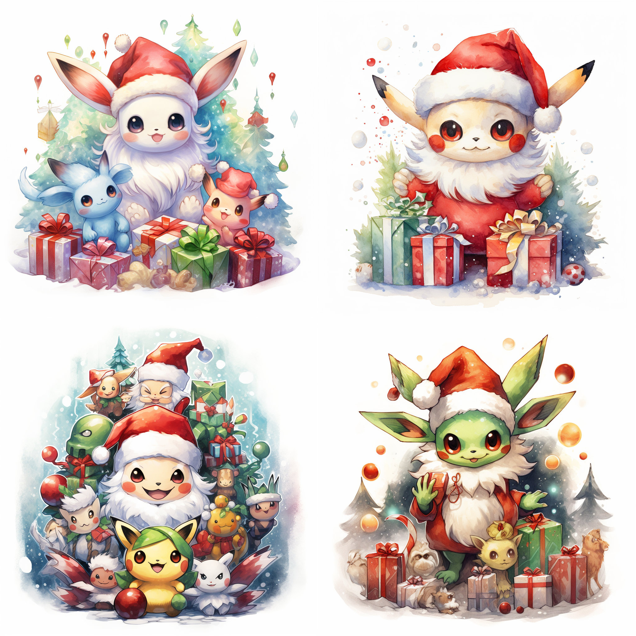 Pokemon Clipart PNG, 20 Pokemon Christmas Images Bundle, Pokemon ...