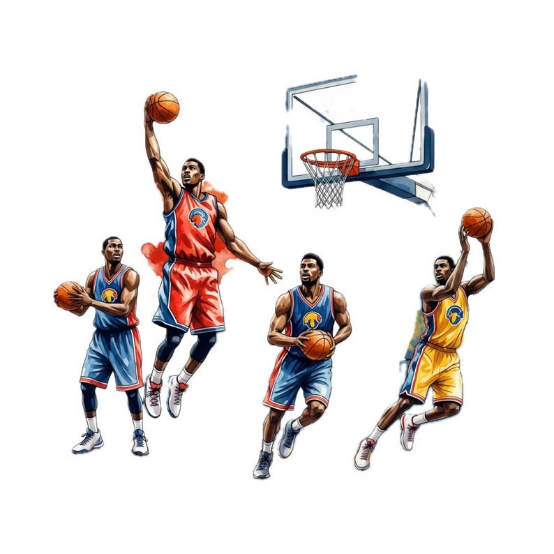 Basketball PNG Clipart Bundle, 47 Watercolor Basketball Player ...
