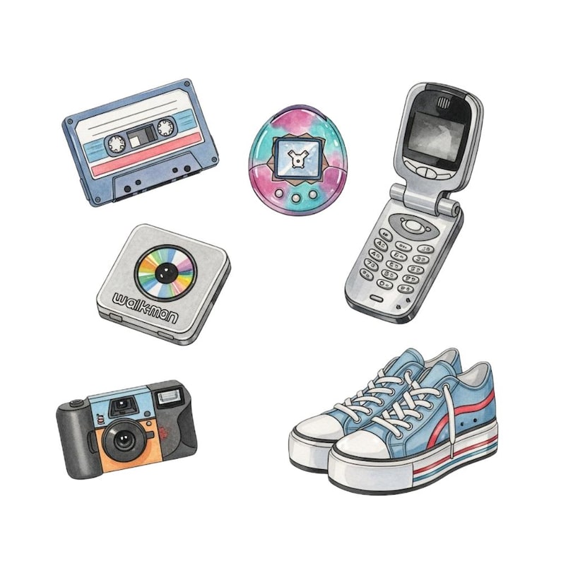 Y2K Clipart PNG Bundle, 40 Retro 2000s PNG, Transparent Background - Etsy