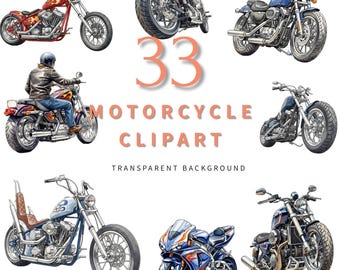 Motorcycle Clipart, 33 Transparent Background Motorbike Illustrations