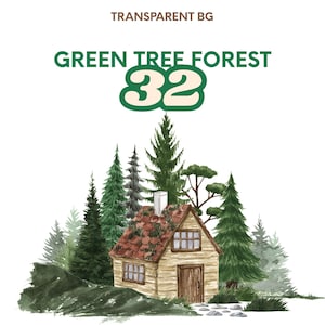 Watercolor Forest Clipart PNG: Woodland Nature Elements (Digital Download)