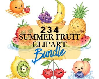 Zomerfruit PNG-bundel, 234 tropische vruchten clipart, transparante achtergrond, enorme digitale download