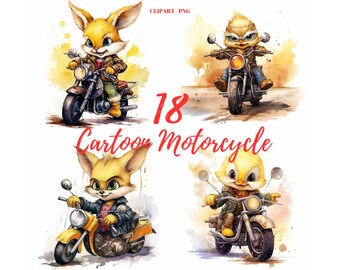 Motorcycle PNG Clipart , 18 Cartoon Motorcycle Png , Watercolor Cute Cartoons  Motorcycle Collection, Chick Motorbike PNG Clipart