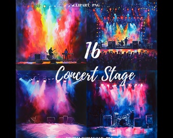 Concert Stage Watercolor Clipart PNG , 16 Concert Stage Images, Music  Instant Download, Commercial Use , Concert Clipart