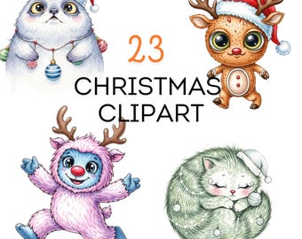 クリスマスクリップアート：透明な背景のクリスマス要素23選