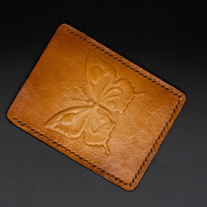 Cartera de piel mariposa, cartera de piel grabada, cartera relieve mariposa, billetera de piel, carteras para mujer, tarjetero, billetera de mujer