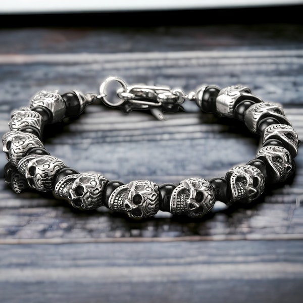 Skull Beaded Bracelet Set